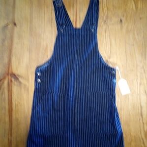 NWOT Striped Overall Jean Dress